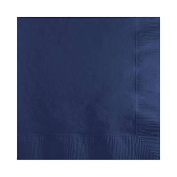 Solid Navy Beverage Napkins (100-Pack)