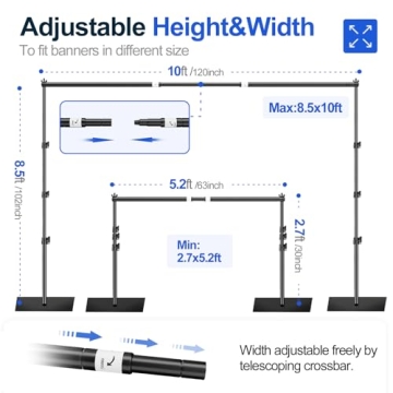 EMART Adjustable Backdrop Stand for Events and Photography