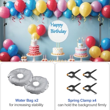 EMART Adjustable Backdrop Stand for Events and Photography