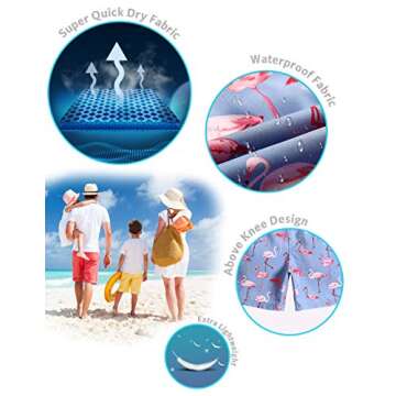 maamgic Boys Swim Trunks Toddler Swim Shorts Little Boys Bathing Suit Swimsuit Toddler Boy Swimwear,Gma-Flamingo,14 T
