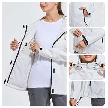 BALEAF Lightweight Hooded Waterproof Rain Jacket for Women