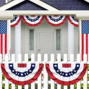 SURCVIO USA Pleated Fan Flag - 3 Pack Patriotic Decor