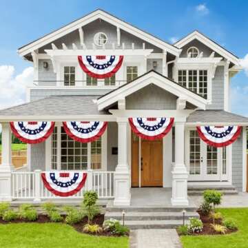 SURCVIO USA Pleated Fan Flag - 3 Pack Patriotic Decor