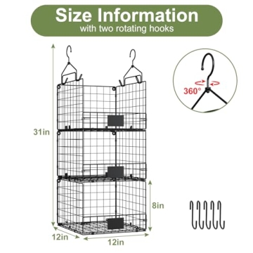 X-cosrack Extra Large Wire Basket Organizer for Home