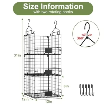 X-cosrack Extra Large Wire Basket Organizer for Home