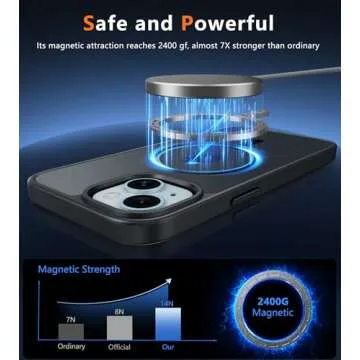 FNTCASE for iPhone 15 Case Matte: for iPhone 14 Case Magnetic Frosted Translucent Slim Shockproof Cell Phone Cover | Military Grade Protection Drop Proof Tough Protective Cases - Black