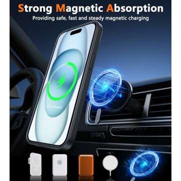 FNTCASE for iPhone 15 Case Matte: for iPhone 14 Case Magnetic Frosted Translucent Slim Shockproof Cell Phone Cover | Military Grade Protection Drop Proof Tough Protective Cases - Black