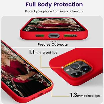 OTOFLY Designed for iPhone 14 Pro Max Case, Silicone Shockproof Slim Thin Phone Case for iPhone 14 Pro Max 6.7 inch (Red)
