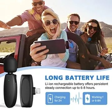 Wireless Lavalier Microphone for iPhone iPad - Plug & Play Audio