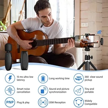 Wireless Lavalier Microphone for iPhone iPad - Plug & Play Audio