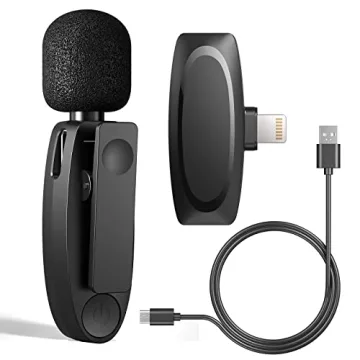 Wireless Lavalier Microphone for iPhone iPad - Plug & Play Audio