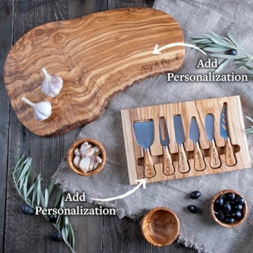 Personalized Olive Wood Charcuterie Board for Weddings