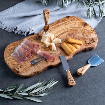 Personalized Olive Wood Charcuterie Board for Weddings
