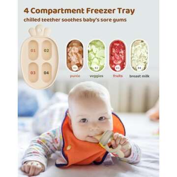 Baby Fruit Feeder & Freezer Tray Combo - Safe & Versatile