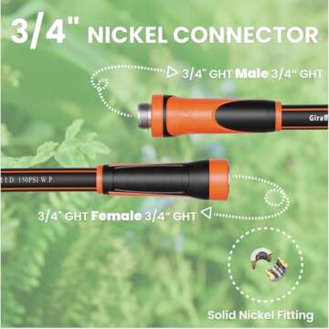 Giraffe Tools 3ft Garden Hose - Lightweight & Flexible