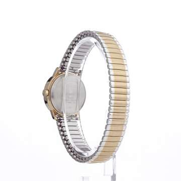 Timex Women's Easy Reader 25mm Watch – Two-Tone Case White Dial with Extra-Long Two-Tone Expansion Band