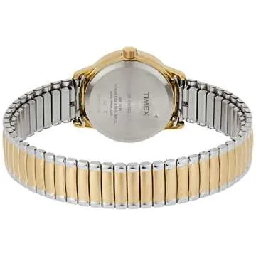 Timex Women's Easy Reader 25mm Watch – Two-Tone Case White Dial with Extra-Long Two-Tone Expansion Band