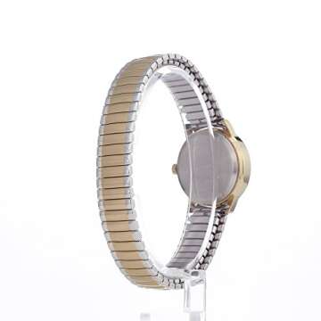 Timex Women's Easy Reader 25mm Watch – Two-Tone Case White Dial with Extra-Long Two-Tone Expansion Band