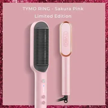 TYMO Pink Hair Straightener Brush with Comb