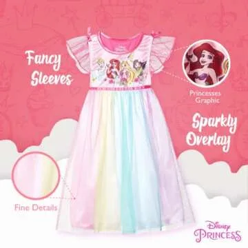 Disney Girls' Princess Fantasy Gown Nightgown for Kids
