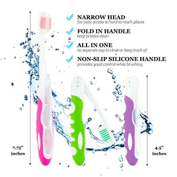 Lingito Travel Toothbrushes - Portable, Foldable, Hygienic Pack