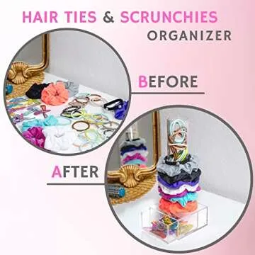 Talltoise Scrunchie Holder with Storage Drawer for VSCO Girls and Teens, Organize Hair Accessories - 11 in