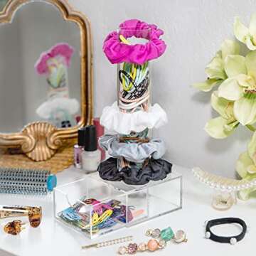 Talltoise Scrunchie Holder with Storage Drawer for VSCO Girls and Teens, Organize Hair Accessories - 11 in