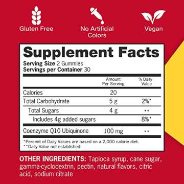 Qunol CoQ10 Gummies, CoQ10 100mg, Delicious Gummy Supplements, Helps Support Heart Health, Vegan, Gluten Free, Ultra High Absorption, 2 Month Supply (60 Count, Pack of 2)