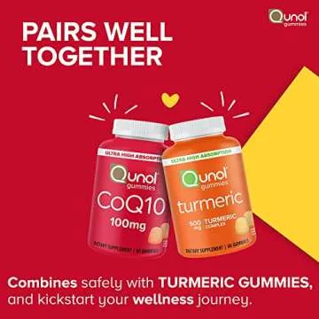 Qunol CoQ10 Gummies, CoQ10 100mg, Delicious Gummy Supplements, Helps Support Heart Health, Vegan, Gluten Free, Ultra High Absorption, 2 Month Supply (60 Count, Pack of 2)