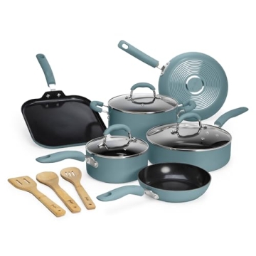 Goodful Ceramic Nonstick 12-Piece Cookware Set - Eco-Friendly & Dishwasher Safe