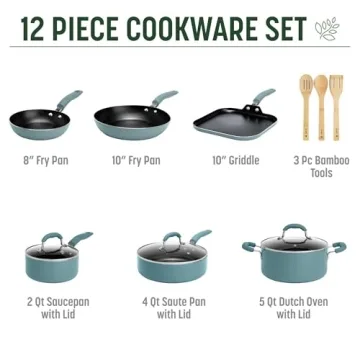 Goodful Ceramic Nonstick Cookware Set - Eco-Friendly & Safe