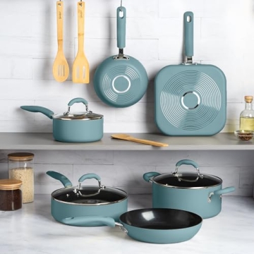 Goodful Ceramic Nonstick Cookware Set - Eco-Friendly & Safe