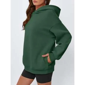 EFAN Womens Oversized Hoodies Sweatshirts Fleece Hooded Pullover Tops Sweaters Casual Comfy Fall Fashion Outfits Clothes 2025 DarkGreen M