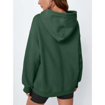 EFAN Womens Oversized Hoodies Sweatshirts Fleece Hooded Pullover Tops Sweaters Casual Comfy Fall Fashion Outfits Clothes 2025 DarkGreen M
