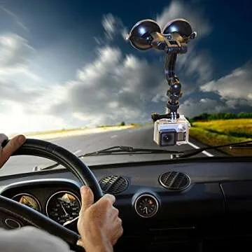 Smatree Double Suction Cup Mount for Gopro and DJI OSMO | Enhanced Suction Power
