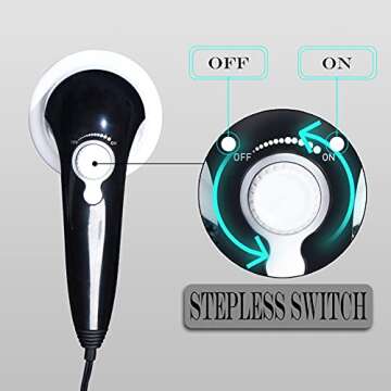 Electric Back Massager, Handheld Cellulite Remover, Body Slimming Massager with 4 Different Massage Heads, Portable Anti Cellulite Massager for Neck Shoulders Arm Waist Belly Legs Foot Calf Muscle