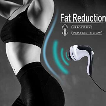 Electric Back Massager, Handheld Cellulite Remover, Body Slimming Massager with 4 Different Massage Heads, Portable Anti Cellulite Massager for Neck Shoulders Arm Waist Belly Legs Foot Calf Muscle