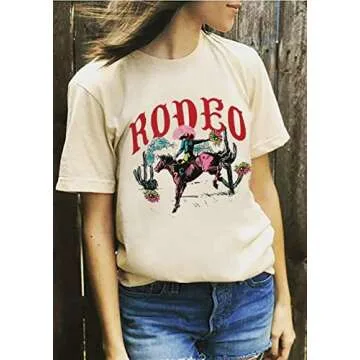 Western Cowboy T-Shirt for Women - Vintage Cactus Graphic