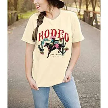 Western Cowboy T-Shirt for Women - Vintage Cactus Graphic