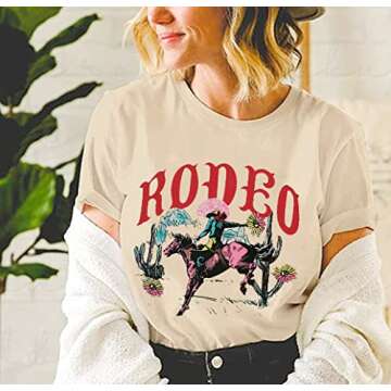 Western Cowboy T-Shirt for Women - Vintage Cactus Graphic