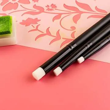 18 PCS Detailed Mini Ink Blending Brushes for Card Making 3 Kinds of Head Smooth Blending Ink Painting Small Brushes Hand Tools for Stencils,Deal with Small Details DIY Scrapbooking Paper Cards Making