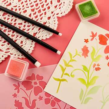 18 PCS Detailed Mini Ink Blending Brushes for Card Making 3 Kinds of Head Smooth Blending Ink Painting Small Brushes Hand Tools for Stencils,Deal with Small Details DIY Scrapbooking Paper Cards Making