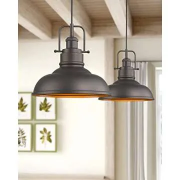 zeyu Farmhouse Pendant Light - Industrial Vintage Style 11-inch