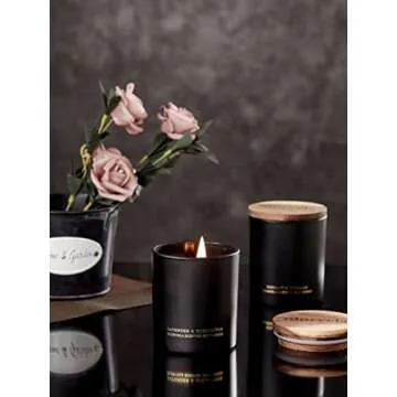 olorvela Candles for Men Wood Wicked Candles for Home Scented Mens Candle Aromatherapy 8oz, 50hr Burn Time, Woods & Leather Candle All Natural Soy Candles