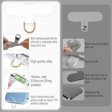 MOUTAKEY TPU Phone Lanyard Patches for All Smartphones