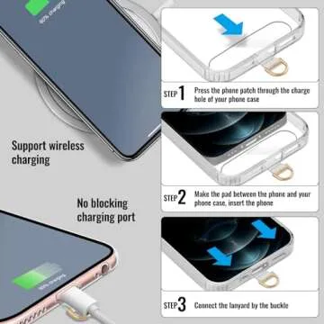 MOUTAKEY TPU Phone Lanyard Patches for All Smartphones