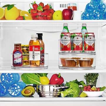 Sorbus 9 Inch Clear Lazy Susan Organizer, Turntable Organizer for Spice Organization for Cabinet, Lazy Susan Turntable for Kitchen, Home, Office, Closet, Classroom, Laundry Room Organization (2-Pack)