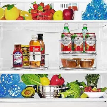 Sorbus 9 Inch Clear Lazy Susan Organizer, Turntable Organizer for Spice Organization for Cabinet, Lazy Susan Turntable for Kitchen, Home, Office, Closet, Classroom, Laundry Room Organization (2-Pack)