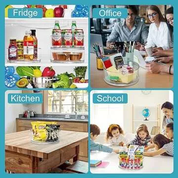 Sorbus 9 Inch Clear Lazy Susan Organizer, Turntable Organizer for Spice Organization for Cabinet, Lazy Susan Turntable for Kitchen, Home, Office, Closet, Classroom, Laundry Room Organization (2-Pack)