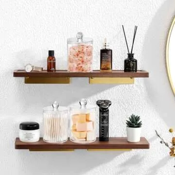 Amolliar Bathroom Vanity Storage Organizer Canister Holder Apothecary Jars Set for Qtips,Cotton Balls,Swabs,Rounds,Makeup Sponges,Bath Salts,Premium Plastic Acrylic, Clear | 12oz.and 15oz.